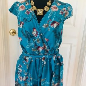 Angie Blue Floral Romper
